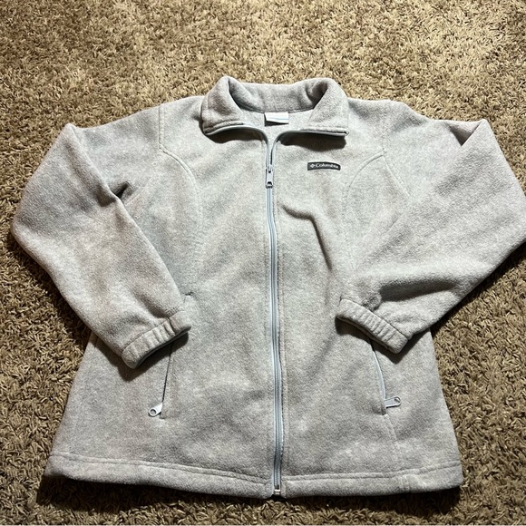 Columbia Gray Heather Full Zip Fleece Jacket Size Smalll - Picture 2 of 10